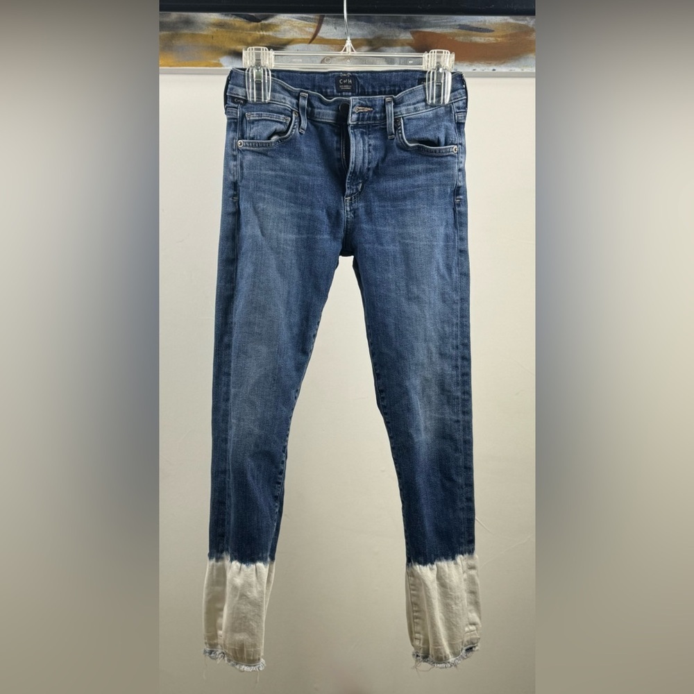 Citizens of Humanity “Agnes Crop” Jeans – Size 25 | Slim Straight | Dip-Dyed Hem